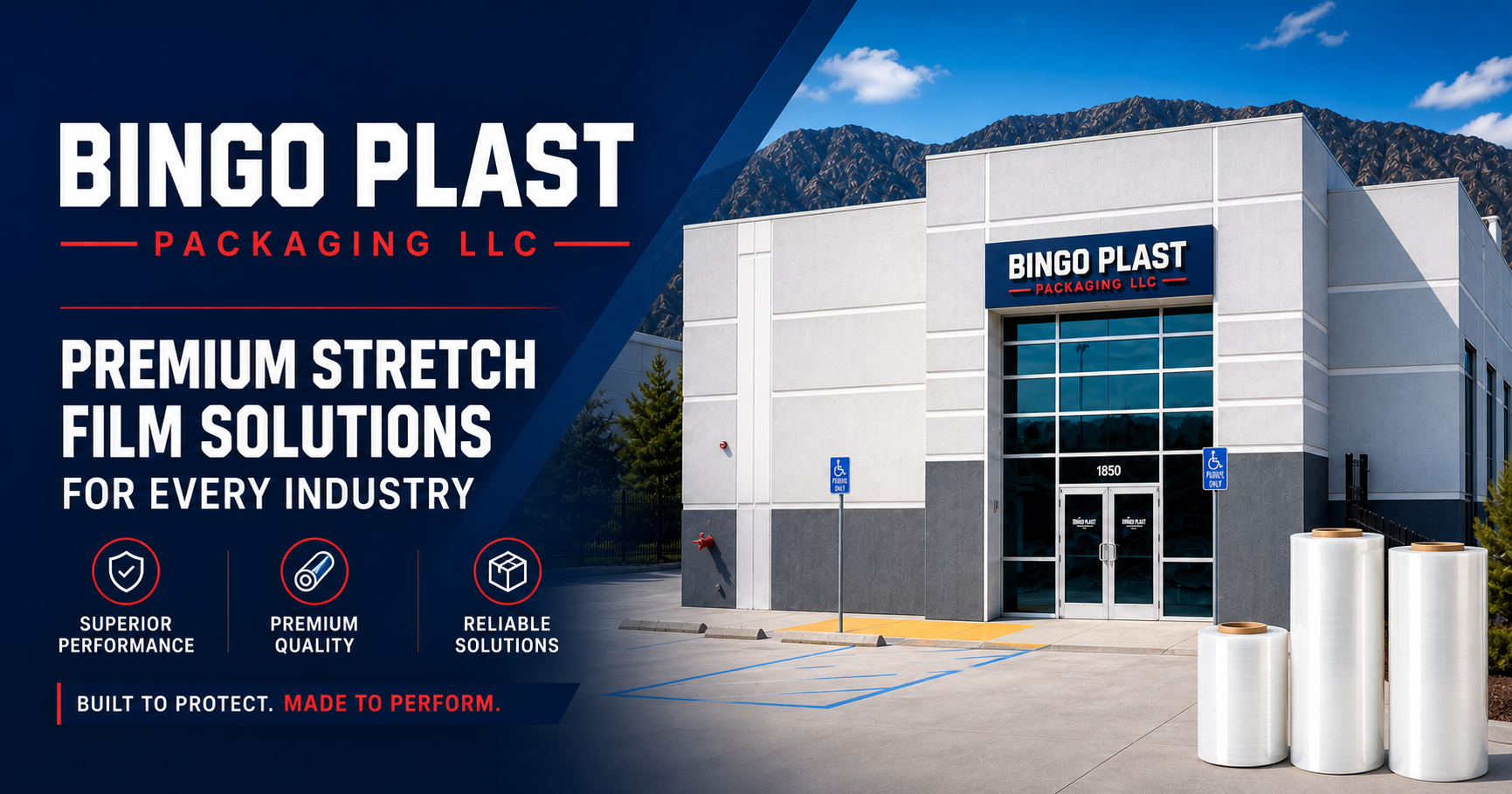 BINGO PLAST Packaging LLC premium stretch film factory in Riverside, California